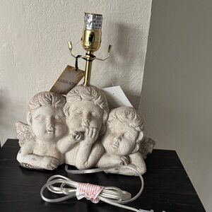 Aroma Home Cream Cherub Trio Table Lamp Base